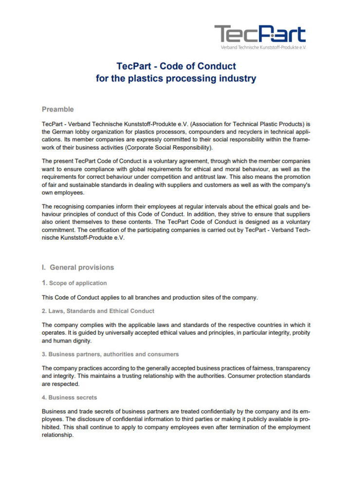 TecPart Code of Conduct