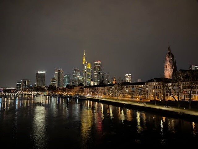 Frankfurt skyline at night