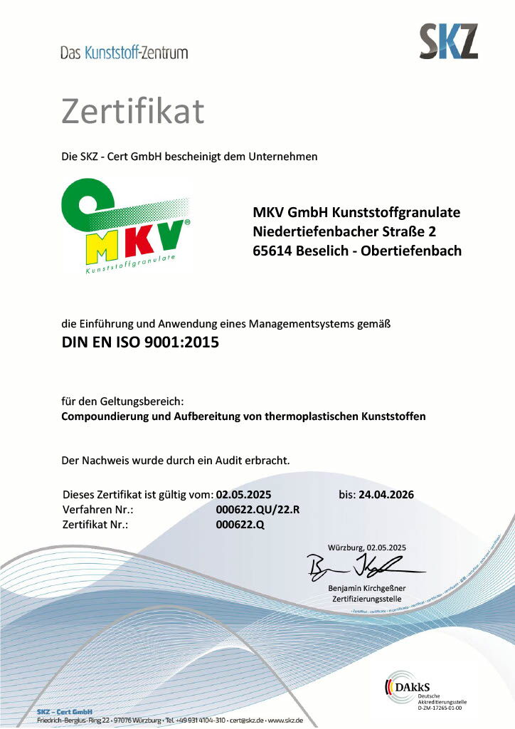 Zertifikate DIN EN ISO 9001/14001