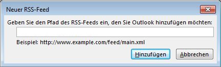 Eingeben der URL für den RSS-Feed